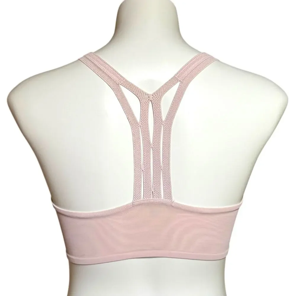 Nike Dri Fit Racerback Strappy Sports Bra Removeable Pads Pink Small